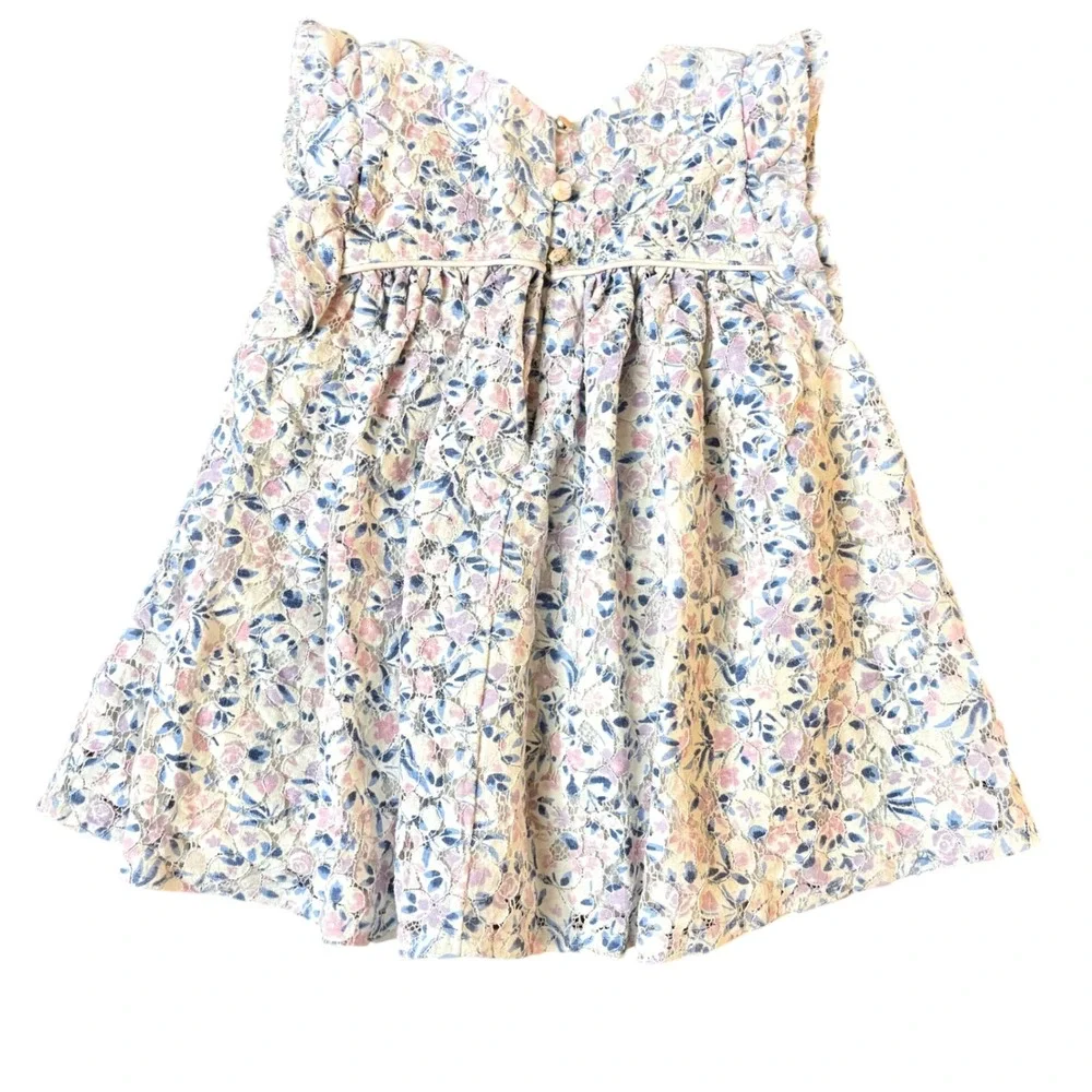 Catherine Malandrino Floral Lace‎ Dress Ruffle Sleeve Size 24m